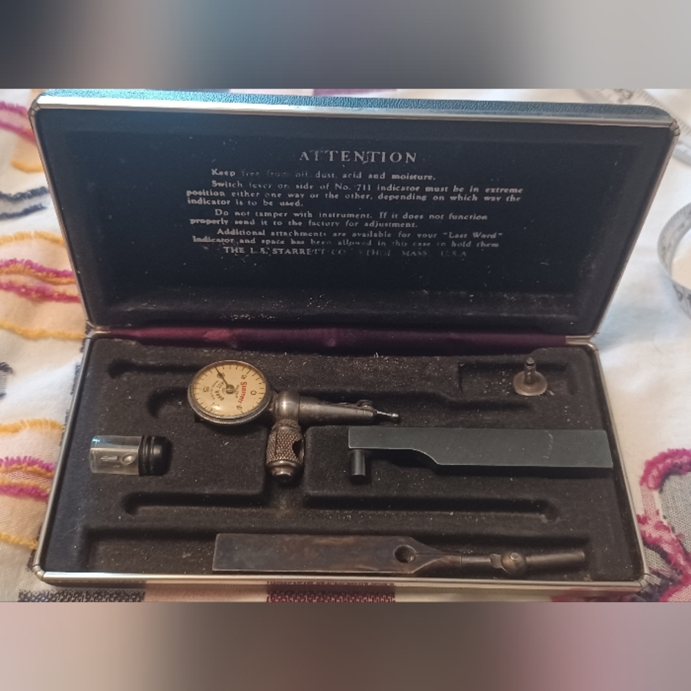 Vintage Starrett Last Word Universal Test  Indicator #711 .001" Machinist Tool
